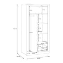 Duraoak 97cm Two-Door Wardrobe with Drawer and LED Lighting (DUKS822LB)