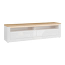 Duraoak 182cm TV Cabinet with Two Drawers and LED Lighting (DUKT122B)