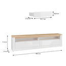 Duraoak 182cm TV Cabinet with Two Drawers and LED Lighting (DUKT122B)