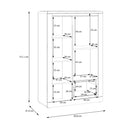 Duraoak 97cm Display Cabinet with Drawer and LED Lighting (DUKV522LB)