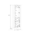 Duraoak 62cm Tall Reversible Display Cabinet with LED Lighting (DUKV712B)