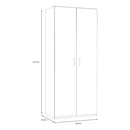 Econobox 2 89cm Two-Door Wardrobe in White (ECBS921)