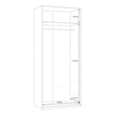 Econobox 2 89cm Two-Door Wardrobe in White (ECBS921)