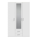 Econobox 2 134cm Three-Door Mirrored Wardrobe with Two Drawers in White (ECBS931)