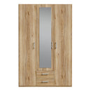Econobox 2 134cm Three-Door Mirrored Wardrobe with Two Drawers in White (ECBS931)