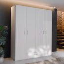 Econobox 2 178cm Four-Door Wardrobe with Drawer in White (ECBS941)