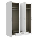 Econobox 2 178cm Four-Door Wardrobe with Drawer in White (ECBS941)
