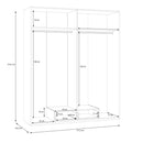 Econobox 2 178cm Four-Door Wardrobe with Drawer in White (ECBS941)