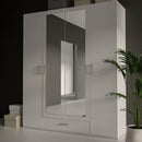 Econobox 2 178cm Four-Door Mirrored Wardrobe with Drawer (ECBS944)