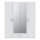 Econobox 2 178cm Four-Door Mirrored Wardrobe with Drawer (ECBS944)