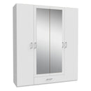 Econobox 2 178cm Four-Door Mirrored Wardrobe with Drawer (ECBS944)