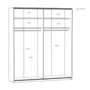 Fittio 201cm Two-Door Sliding Wardrobe in White (FTIS32461)