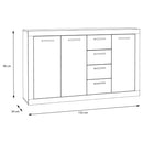 Baccio 153cm 3 Door 4 Drawer Sideboard (BCCK241)