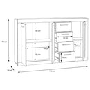 Baccio 153cm 3 Door 4 Drawer Sideboard (BCCK241)