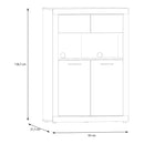 Baccio 93cm 4 Door Storage Cabinet (BCCS321)