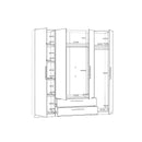 Cadix 201 cm mirrored four-door wardrobe with drawers