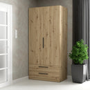 Cadix 101 cm two-door wardrobe with drawers