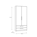 Cadix 101 cm two-door wardrobe with drawers