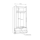 Cadix 101 cm two-door wardrobe with drawers