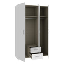 ECONOBOX Wardrobe with 3 Doors and 2 Drawers