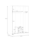 ECONOBOX Wardrobe with 3 Doors and 2 Drawers