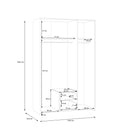 ECONOBOX Wardrobe with 3 Doors and 2 Drawers