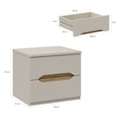 EDWAL Bedside Table with 2 Drawers