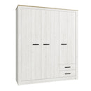 Elara 3-Door Wardrobe with 2 Drawers