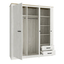 Elara 3-Door Wardrobe with 2 Drawers