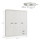 Elara 3-Door Wardrobe with 2 Drawers