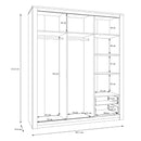 Elara 3-Door Wardrobe with 2 Drawers