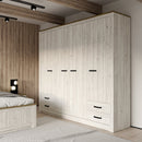 Elara 4-Door Wardrobe with 4 Drawers