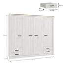 Elara 4-Door Wardrobe with 4 Drawers