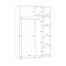 Eliston 129cm 3 Door Wardrobe (EGMS831)