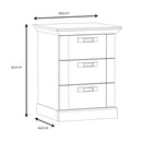 Kashmir 3 Drawer Bedside Cabinet (KSMK113)