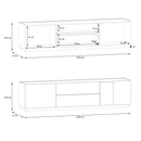 Lewisville TV Unit with 2 Doors and 2 Drawers