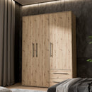 Mokkaris 145cm 3 Door 2 Drawer Wardrobe (MKSS833)