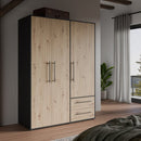 Mokkaris 145cm 3 Door 2 Drawer Wardrobe (MKSS833)