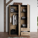 Mokkaris 145cm 3 Door 2 Drawer Wardrobe (MKSS833)