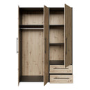 Mokkaris 145cm 3 Door 2 Drawer Wardrobe (MKSS833)