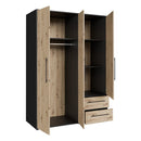 Mokkaris 145cm 3 Door 2 Drawer Wardrobe (MKSS833)