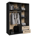 Mokkaris 145cm 3 Door 2 Drawer Wardrobe (MKSS833)
