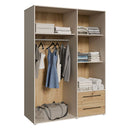 Mokkaris 145cm 3 Door 2 Drawer Wardrobe (MKSS833)