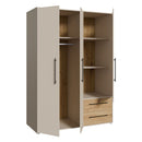 Mokkaris 145cm 3 Door 2 Drawer Wardrobe (MKSS833)