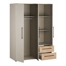 Mokkaris 145cm 3 Door 2 Drawer Wardrobe (MKSS833)
