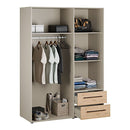 Mokkaris 145cm 3 Door 2 Drawer Wardrobe (MKSS833)