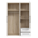 Mokkaris 145cm 3 Door 2 Drawer Wardrobe (MKSS833)