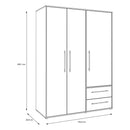 Mokkaris 145cm 3 Door 2 Drawer Wardrobe (MKSS833)