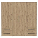 Mokkaris 206cm 4 Door 4 Drawer Wardrobe (MKSS841)