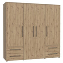 Mokkaris 206cm 4 Door 4 Drawer Wardrobe (MKSS841)